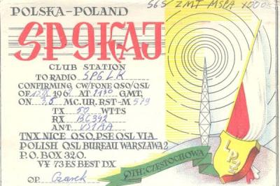SP9KAJ - QSL 1969r.